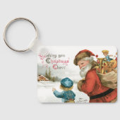 Ik wens u kerstcadeau van Ellen Clapsaddle Sleutelhanger (Achterkant)