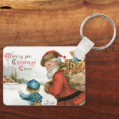 Ik wens u kerstcadeau van Ellen Clapsaddle Sleutelhanger (Voorkant)