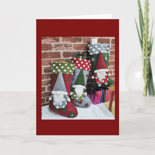 "IK WENS U KOUSEN GEVULD MET KERST" FEESTDAGEN KAART (Voorkant)