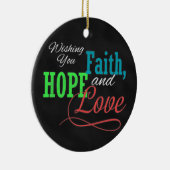 Ik wens u trouw, hoop en liefde keramisch ornament (Rechts)