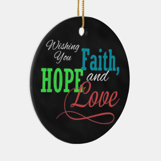 Ik wens u trouw, hoop en liefde keramisch ornament (Rechts)