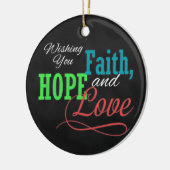 Ik wens u trouw, hoop en liefde keramisch ornament (Links)