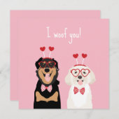 Ik wens u Valentijn Dog Rottweiler Maltipoo Puppy (Voorkant / Achterkant)