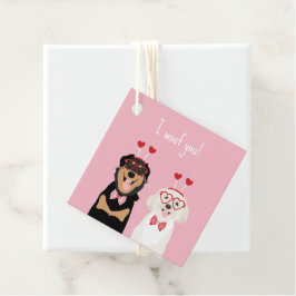 Ik wens u Valentijn Dog Rottweiler Maltipoo Puppy Bedankjes Labels