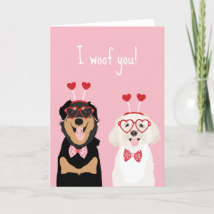 Ik wens u Valentijn Dog Rottweiler Maltipoo Puppy Feestdagen Kaart
