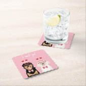 Ik wens u Valentijn Dog Rottweiler Maltipoo Puppy Kartonnen Onderzetters (Insitu)