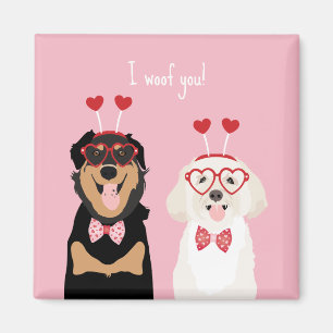 Ik wens u Valentijn Dog Rottweiler Maltipoo Puppy Magneet