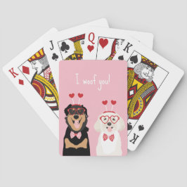 Ik wens u Valentijn Dog Rottweiler Maltipoo Puppy Pokerkaarten