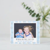 Ik wens u vrede, liefde en vreugde met de kerstkaa briefkaart (Staand voorkant)