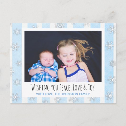 Ik wens u vrede, liefde en vreugde met de kerstkaa briefkaart (Voorkant)