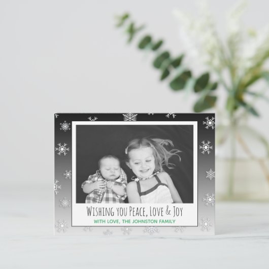 Ik wens u vrede, liefde en vreugde met de kerstkaa briefkaart (Staand voorkant)