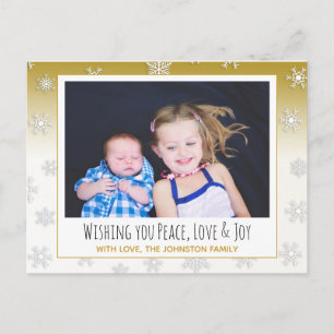 Ik wens u vrede, liefde en vreugde met de kerstkaa briefkaart