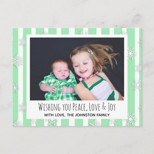 Ik wens u vrede, liefde en vreugde met de kerstkaa briefkaart (Voorkant)