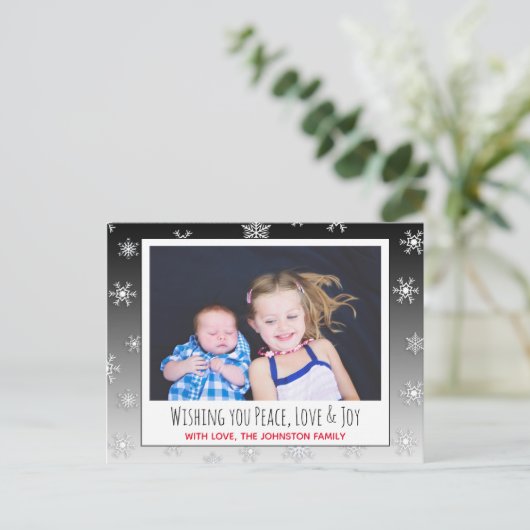 Ik wens u vrede, liefde en vreugde met de kerstkaa briefkaart (Staand voorkant)