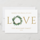 Ik wens u vrede, vreugde en liefde voor gouden ker feestdagenkaart (Voorkant)