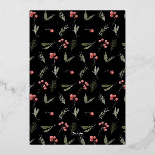 Ik wens u vredesliefde en vreugde met drie foto's  folie feestdagenkaart (Achterkant)