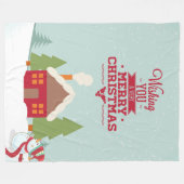 Ik wens u Vrolijk Kerstmis typografisch ontwerp Fleece Deken (Voorkant (Horizontaal))