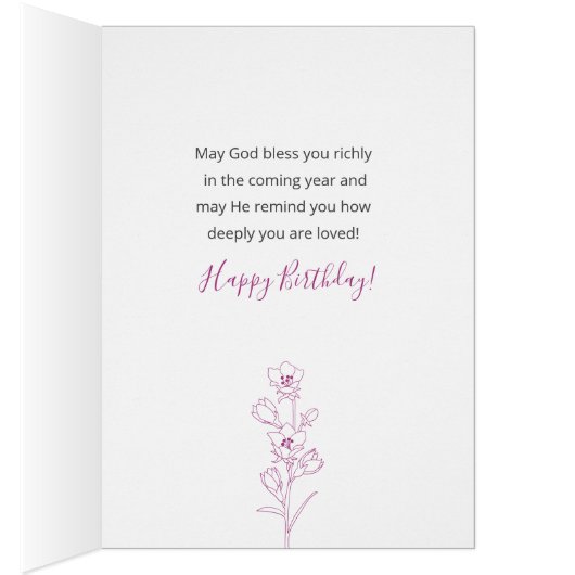 Ik wens u zegeningen op uw verjaardag en altijd (Binnen (Rechts))
