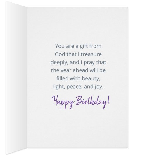 Ik wens u zegeningen op uw verjaardag en altijd (Binnen (Rechts))