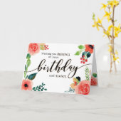 Ik wens u zegeningen op uw verjaardag en altijd kaart (Gele Bloem)