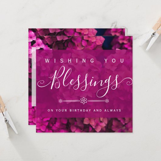 Ik wens u zegeningen op uw verjaardag met een vent kaart (Voorkant / Achterkant in situ)