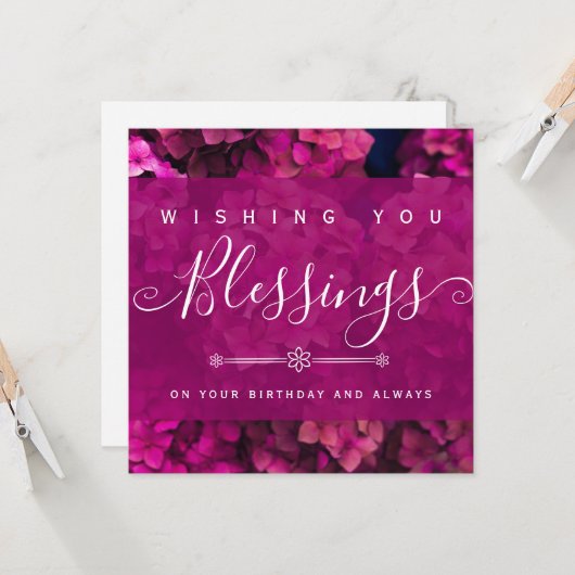 Ik wens u zegeningen op uw verjaardag met een vent kaart (Voorkant / Achterkant in situ)