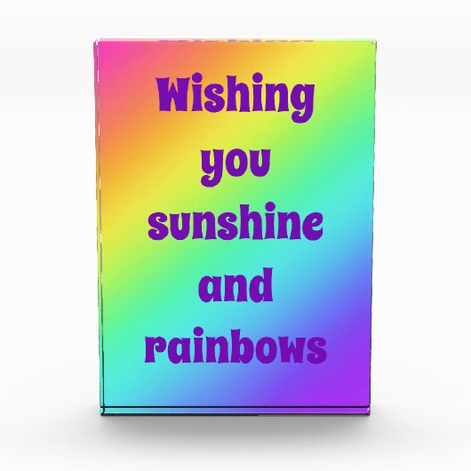 Ik wens u zonnestijnse regenboog fotoblokken (Voorkant)