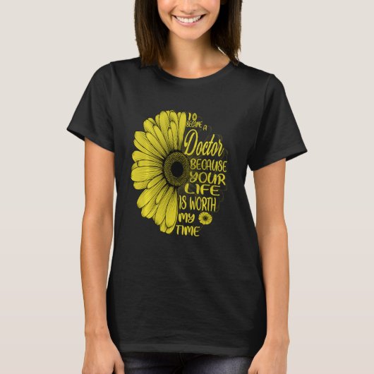 Ik werd dokter Flower  T-shirt (Voorkant)