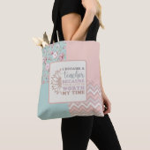 Ik werd een leraar tote bag (Dichtbij)