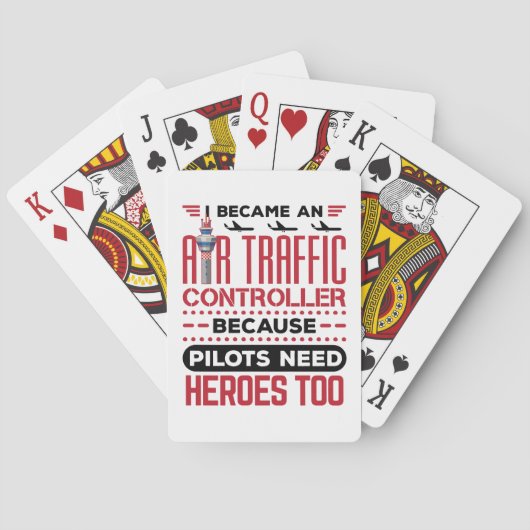 Ik werd een luchtverkeersleider Funny Heroes Pokerkaarten (Achterkant)