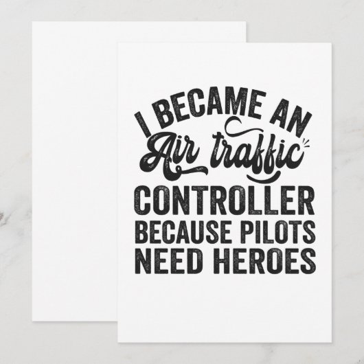 Ik werd een luchtverkeersleider omdat piloten bedankkaart (Voorkant / Achterkant)