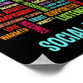 Ik werd een sociaal werkwoord-wolk poster (Hoek)