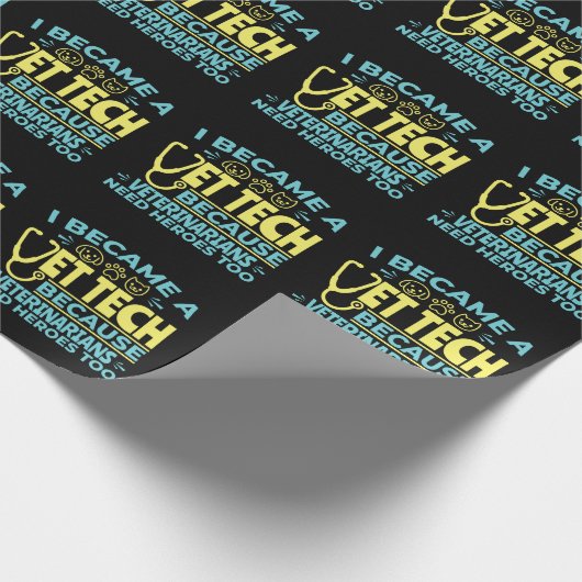 Ik werd een Vet Tech Funny Heroes Quote Cadeaupapier (Hoek)