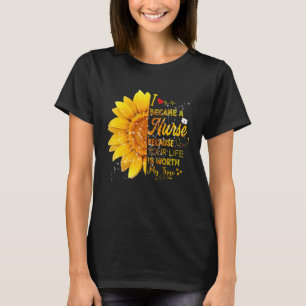 Ik werd een zuster Zonnebloem Dag 2022 Verpleegste T-shirt