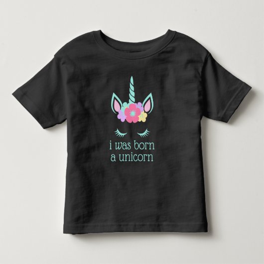 Ik werd geboren als een eenhoorn kinder shirts (Voorkant)