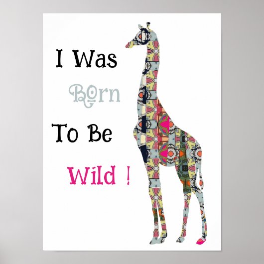 Ik werd geboren als Poster van wilde Giraffe (Voorkant)