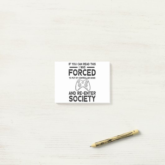 Ik werd gedwongen mijn controller te plaatsen post-it® notes (Op bureau)