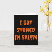 Ik werd gestenigd in Salem Halloween heksen Stoner Kaart (Gele Bloem)