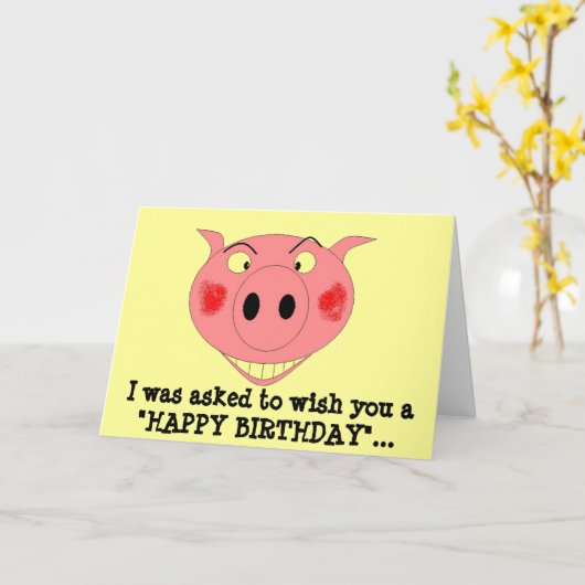 Ik werd gevraagd om je een "HAPPY" te wensen... Kaart (Gele Bloem)