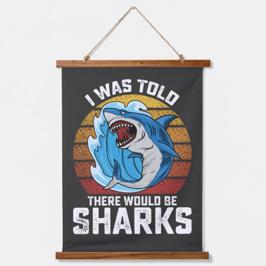 Ik werd gezegd dat er haaien zouden zijn hangend wandkleed (Voorkant)