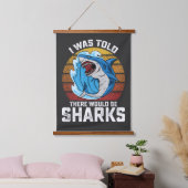 Ik werd gezegd dat er haaien zouden zijn hangend wandkleed (Slaapkamer)