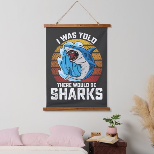 Ik werd gezegd dat er haaien zouden zijn hangend wandkleed (Slaapkamer)