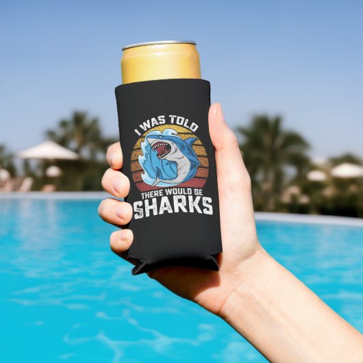 Ik werd gezegd dat er haaien zouden zijn seltzer blikjeskoeler (Insitu Zwembad)