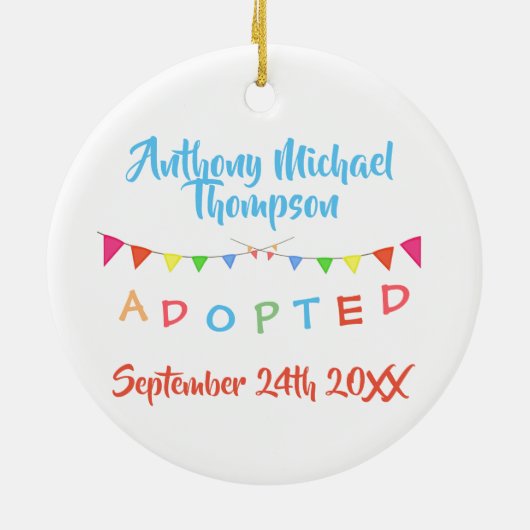 Ik werd Goedgekeurde Aangepaste Naam van Banners - Keramisch Ornament (Achterkant)