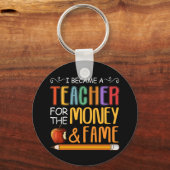 Ik werd leraar geld en spel sleutelhanger (Voorkant)