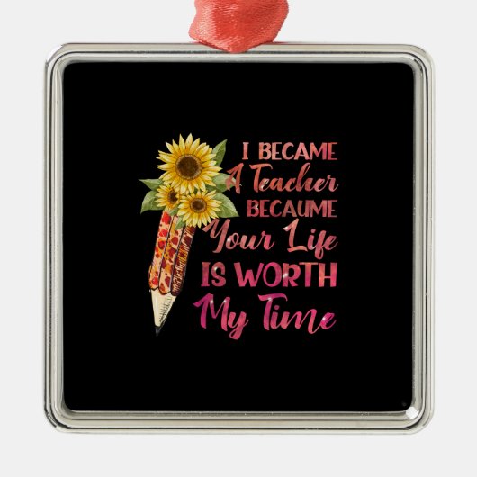 Ik werd leraar metalen ornament (Voorkant)