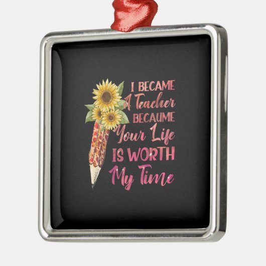 Ik werd leraar metalen ornament (Links)