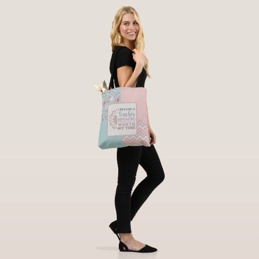 Ik werd leraar tote bag (Op model)
