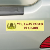 ik werd opgevoed in een scheergeel bumpersticker (Op auto)