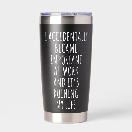 Ik werd per ongeluk belangrijk op het werk Werknem Geïsoleerde Drinkbeker